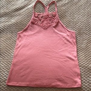 Lace front tank top